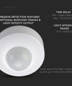 Ανιχνευτής Κίνησης Οροφής Υπερύθρων με Δυνατότητα Παράκαμψης Αυτόματης Λειτουργίας Λευκός V-TAC – 1355