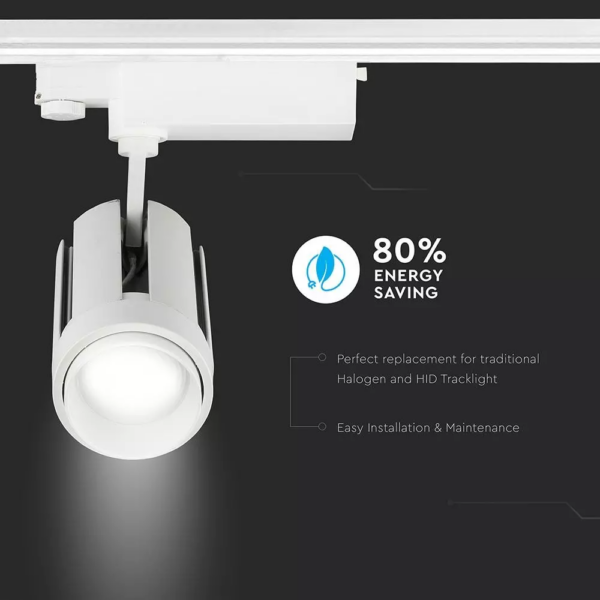 LED φωτιστικό ράγας Cree COB 35W 6400K Ψυχρό λευκό με ρυθμιζόμενη γωνία φωτός V-TAC – 1359
