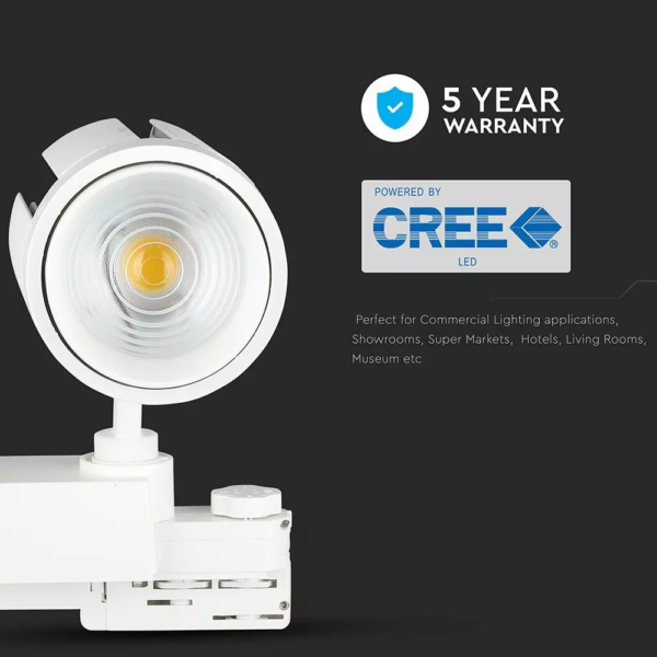 LED φωτιστικό ράγας Cree COB 35W 6400K Ψυχρό λευκό με ρυθμιζόμενη γωνία φωτός V-TAC – 1359