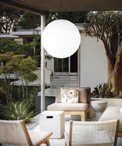 IDEAL LUX Κρεμαστό Φωτιστικό Οροφής Βεράντας Πλαστικό SOLE 1xE27 ΙP44 Φ500 Λευκό – 136011