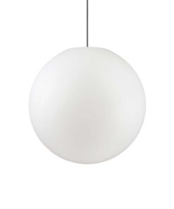 IDEAL LUX Κρεμαστό Φωτιστικό Οροφής Βεράντας Πλαστικό SOLE 1xE27 ΙP44 Φ500 Λευκό – 136011