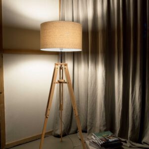 IDEAL LUX Φωτιστικό Δαπέδου KLIMT 1xE27 Ξύλινου Χρώματος – 137827