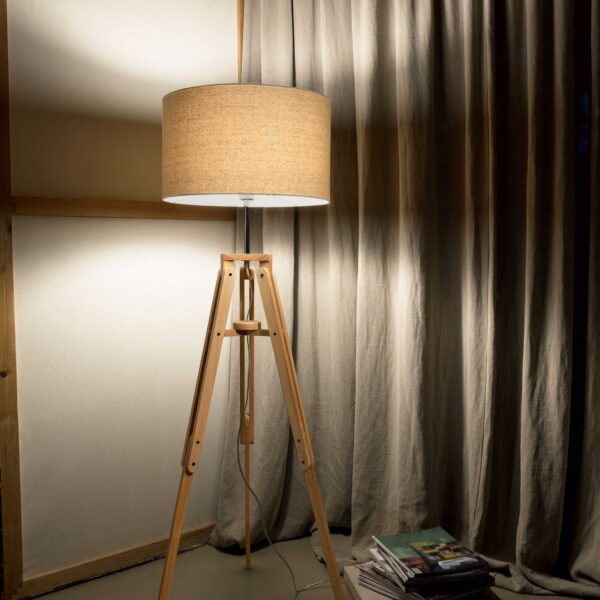 IDEAL LUX Φωτιστικό Δαπέδου KLIMT 1xE27 Ξύλινου Χρώματος – 137827