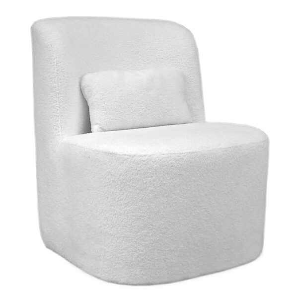 Armchair Silas pakoworld fabric boucle in white color 67x63x75cm 138-000017