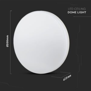 LED Πλαφονιέρα Λευκή 15W V-TAC PRO Samsung Chip IP44 110° 1850lm Φ200 Θερμό 3000K – 2113889