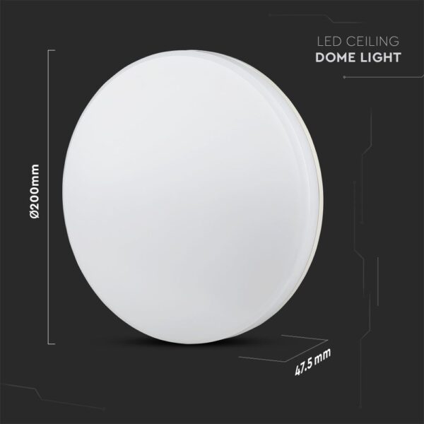 LED Πλαφονιέρα Λευκή 15W V-TAC PRO Samsung Chip IP44 110° 1850lm Φ200 Θερμό 3000K – 2113889