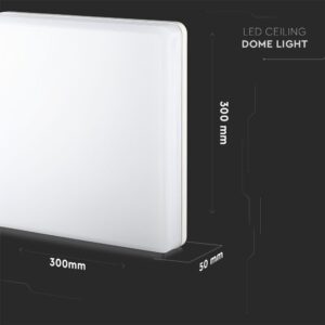 LED Πλαφονιέρα Λευκή 25W V-TAC PRO Samsung Chip IP44 110° 2500lm 30×30 Θερμό 3000K – 13959