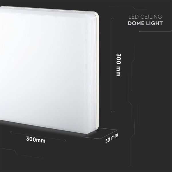 LED Πλαφονιέρα Λευκή 25W V-TAC PRO Samsung Chip IP44 110° 2500lm 30×30 Θερμό 3000K – 13959