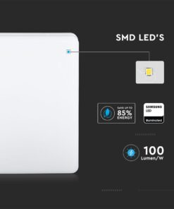 LED Πλαφονιέρα Λευκή 25W V-TAC PRO Samsung Chip IP44 110° 2500lm 30×30 Θερμό 3000K – 13959