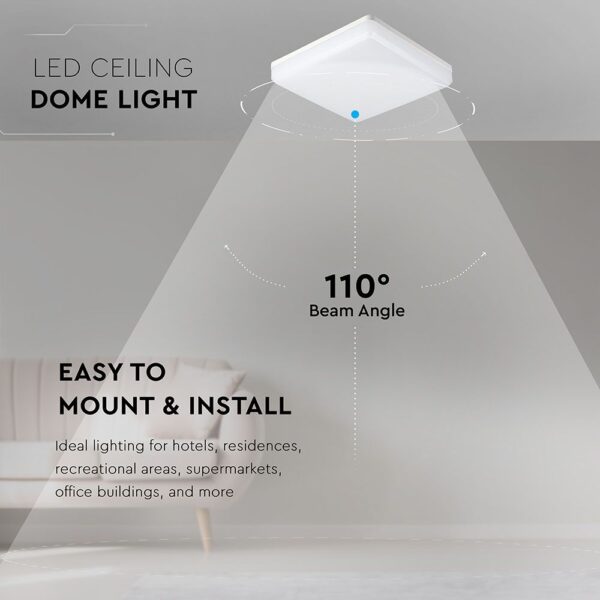 LED Πλαφονιέρα Λευκή 25W V-TAC PRO Samsung Chip IP44 110° 2500lm 30×30 Θερμό 3000K – 13959