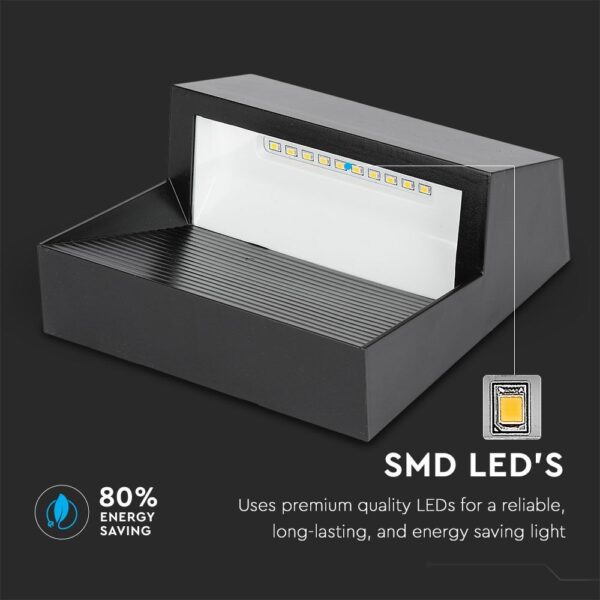 Επιτοίχιο Φωτιστικό LED για Σκαλοπάτια 3W V-TAC Μαύρο Τετράγωνο Αδιάβροχο IP65 Θερμό Λευκό 3000K – 1398
