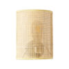 GloboStar® SAOTOME 02321 Boho Φωτιστικό Τοίχου – Απλίκα Μονόφωτο 1 x E27 AC 220-240V IP20 – Μ20 x Π10 x Υ25cm – Μπεζ Ξύλινο Μπαμπού Πλέγμα – 5 Χρόνια Εγγύηση