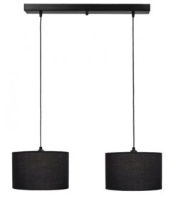 ΗΚ-03RAGA /2L ΜΑΥΡΟ-BL Μοντέρνο φωτιστικό ράγα 2φωτο κύλινδρος Heronia – 14-0166