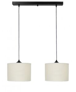 ΗΚ-01RAGA /2L ΛΕΥΚΟ-ΚΡΕΜ Μοντέρνο φωτιστικό ράγα 2φωτο κύλινδρος Heronia – 14-0168