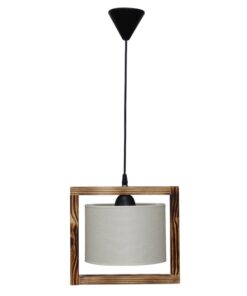 HKF-01 1/L WOOD ΛΕΥΚΟ/ΚΡΕΜ-ΚΑΜΕΝΟ ΚΡΕΜΑΣΤΟ Ε/27 ΞΥΛΟ-ΑΜΠΑΖΟΥΡ Heronia – 14-0216