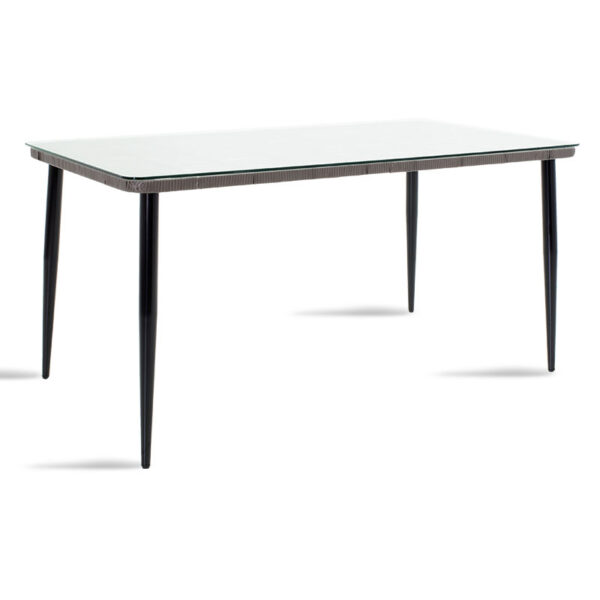 Naoki pakoworld table metal black-pe gray-glass 160x90x78cm 140-000004