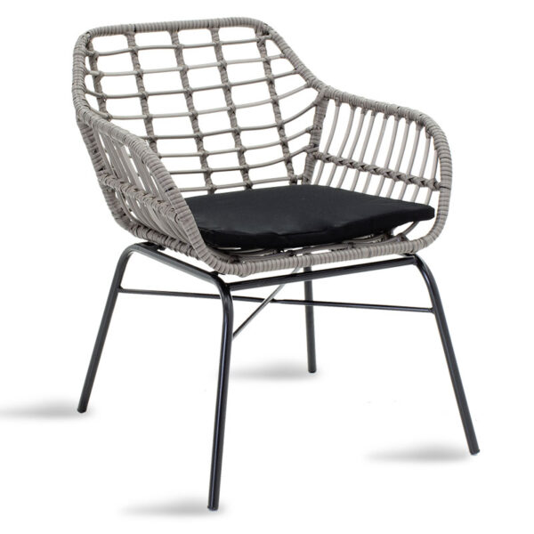Naoki pakoworld armchair metal black-pe gray 140-000010