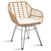 Naoki pakoworld metal chair black-pe natural 140-000019