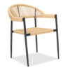 Garden armchair Tiana pakoworld metal-black-pe natural 140-000024