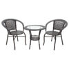 Garden lounge set 3pcs Saylor pakoworld metal-pe rattan brown 140-000028