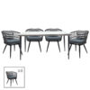 Naoki garden dining set 7pcs pakoworld pe gray-metal black 140-000048