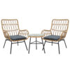 Garden lounge set 3pcs Gaus pakoworld pe natural-metal black 140-000049