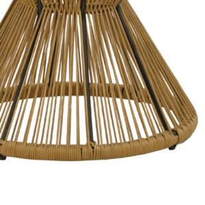 ραπέζι Mabil pakoworld rattan φυσικό-γυαλί 140-000053