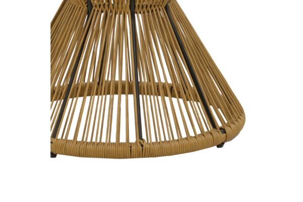ραπέζι Mabil pakoworld rattan φυσικό-γυαλί 140-000053