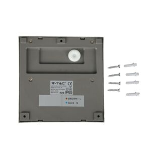 Επιτοίχιο Φωτιστικό LED για Σκαλοπάτια 3W V-TAC Γκρι Τετράγωνο Αδιάβροχο IP65 Θερμό Λευκό 3000K – 1400