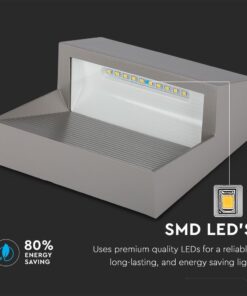 Επιτοίχιο Φωτιστικό LED για Σκαλοπάτια 3W V-TAC Γκρι Τετράγωνο Αδιάβροχο IP65 Θερμό Λευκό 3000K – 1400