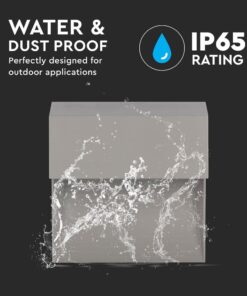 Επιτοίχιο Φωτιστικό LED για Σκαλοπάτια 3W V-TAC Γκρι Τετράγωνο Αδιάβροχο IP65 Θερμό Λευκό 3000K – 1400