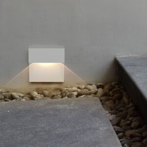 Επιτοίχιο Φωτιστικό LED για Σκαλοπάτια 3W V-TAC Λευκό Τετράγωνο Αδιάβροχο IP65 Θερμό Λευκό 3000K – 211402