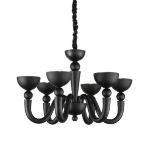IDEAL LUX Κρεμαστό 6Φωτο Φωτιστικό BON BON 6xE14 Mαύρου Χρώματος – 140339