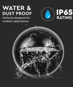 Επιτοίχιο Φωτιστικό LED για Σκαλοπάτια 3W V-TAC Μαύρο Στρογγυλό Αδιάβροχο IP65 Θερμό Λευκό 3000K – 1404