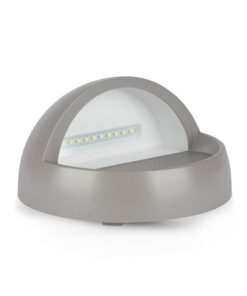 Επιτοίχιο Φωτιστικό LED για Σκαλοπάτια 3W V-TAC Γκρι Στρογγυλό Αδιάβροχο IP65 Θερμό Λευκό 3000K – 1406