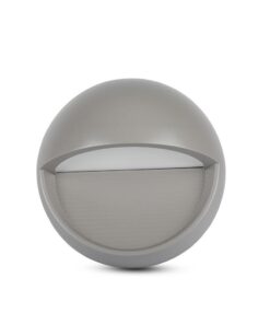 Επιτοίχιο Φωτιστικό LED για Σκαλοπάτια 3W V-TAC Γκρι Στρογγυλό Αδιάβροχο IP65 Θερμό Λευκό 3000K – 1406