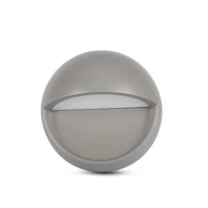 Επιτοίχιο Φωτιστικό LED για Σκαλοπάτια 3W V-TAC Γκρι Στρογγυλό Αδιάβροχο IP65 Θερμό Λευκό 3000K – 1406