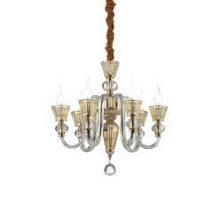 IDEAL LUX Κρεμαστό Φωτιστικό  STRAUSS 6xE14 Κρύσταλλο – 140605