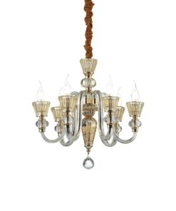 IDEAL LUX Κρεμαστό Φωτιστικό  STRAUSS 6xE14 Κρύσταλλο – 140605