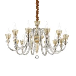 IDEAL LUX Κρεμαστό Φωτιστικό STRAUSS 12xE14 Κρύσταλλο – 140612