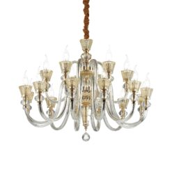 IDEAL LUX Κρεμαστό Φωτιστικό STRAUSS 18xE14 Κρύσταλλο – 140629