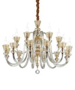 IDEAL LUX Κρεμαστό Φωτιστικό STRAUSS 18xE14 Κρύσταλλο – 140629