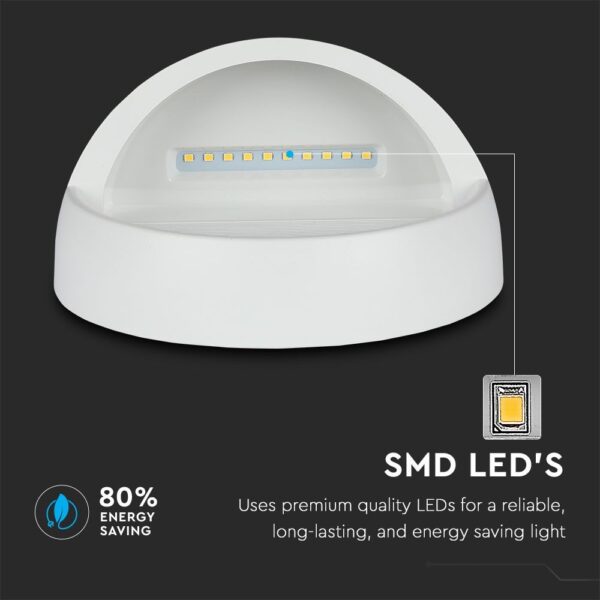 Επιτοίχιο Φωτιστικό LED για Σκαλοπάτια 3W V-TAC Λευκό Στρογγυλό Αδιάβροχο IP65 Θερμό Λευκό 3000K – 1408