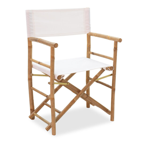 Garden armchair Nalin pakoworld folding bamboo-fabric white 141-000009