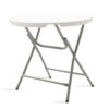 Standing table Comfort pakoworld with metal frame and colour white granite D80x74cm 142-000008