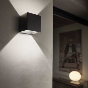 IDEAL LUX Επιτοίχιο Φωτιστικό RUBIK LED 8.5W 4000K IP54 Γκρι Χρώματος – 326856
