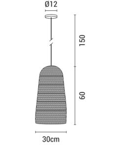 ΦΩΤΙΣΤΙΚΟ ΚΡΕΜΑΣΤΟ ΜΟΝΟΦΩΤΟ Ε27 MAX 60W D300x600H BAMBOO EUROLAMP – 144-31008