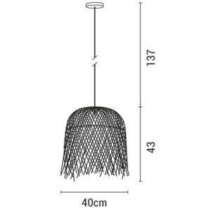 ΦΩΤΙΣΤΙΚΟ ΚΡΕΜΑΣΤΟ ΜΟΝΟΦΩΤΟ Ε27 MAX 60W D400XH430 BAMBOO EUROLAMP – 144-31009