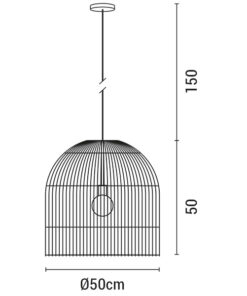 ΦΩΤΙΣΤΙΚΟ ΚΡΕΜΑΣΤΟ ΜΟΝΟΦΩΤΟ Ε27 MAX 60W D500X500 RATTAN ΛΕΥΚΟ EUROLAMP – 144-33016