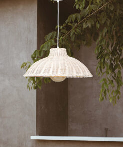 ΦΩΤΙΣΤΙΚΟ ΚΡΕΜΑΣΤΟ ΜΟΝΟΦΩΤΟ Ε27 MAX 60W D450XH180 RATTAN ΛΕΥΚΟ EUROLAMP – 144-33017